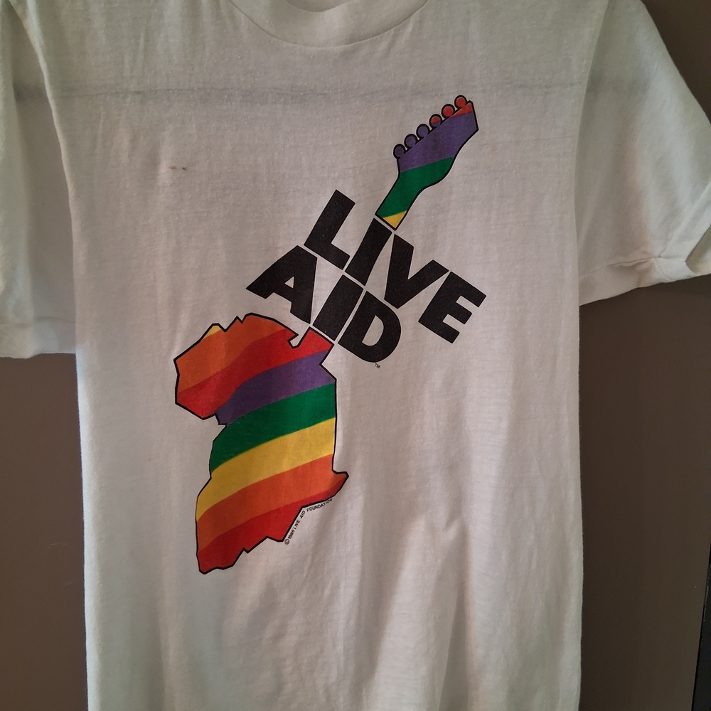 Vintage LIVE AID Rainbow  tee